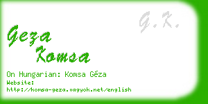 geza komsa business card