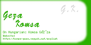 geza komsa business card